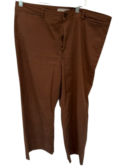 Everlane Size 16 Brown Cotton Blend High Waist Wide Leg Cropped Pants Brown / 16