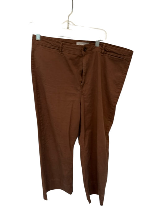 Everlane Size 16 Brown Cotton Blend High Waist Wide Leg Cropped Pants Brown / 16