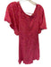 Free People Size XL Pink & Red Viscose Short Sleeve smocked Flowers Dress Pink & Red / XL