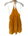 Free People Size L Marigold Cotton Halter Neck Elastic Waist Raw Hem Dress Marigold / L