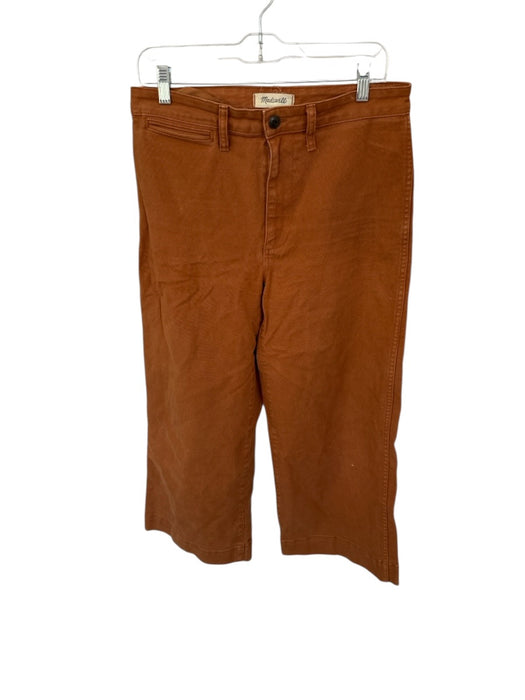 Madewell Size 29 Burnt Orange Cotton Blend Front Pocket Wide Leg Pants Burnt Orange / 29