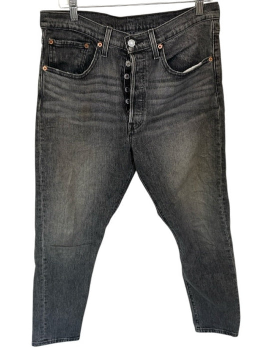 Levi Size 31 Heathered Black Cotton Blend Denim Button Fly Skinny Jeans Heathered Black / 31