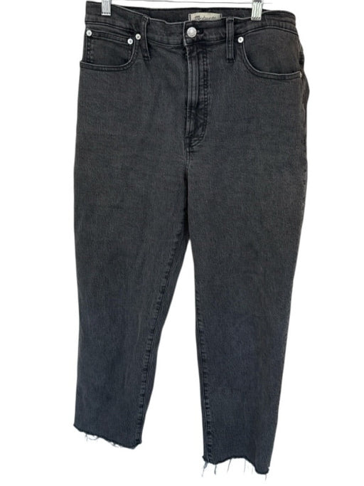 Madewell Size 30 Heather Black Cotton Blend Straight Leg Raw Hem Jeans Heather Black / 30