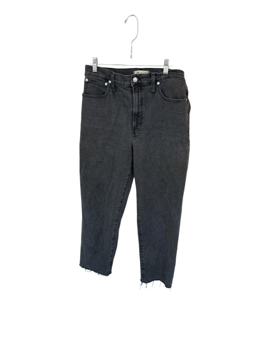 Madewell Size 30 Heather Black Cotton Blend Straight Leg Raw Hem Jeans Heather Black / 30