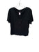 J Crew Size XL Black Cotton lettuce edge Button Down Pointelle short sleeve Top Black / XL