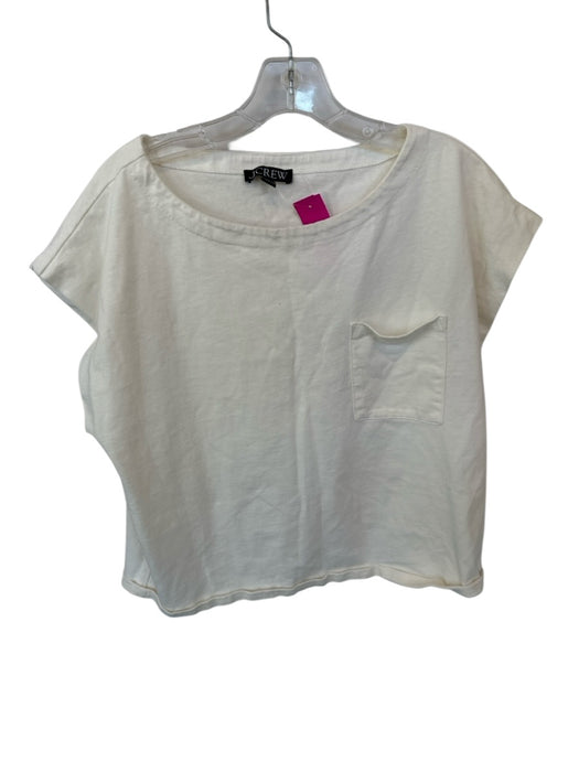 J Crew Size XL Cream Cotton Front Pocket Sleeveless Boatneck Top Cream / XL