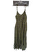 J Crew Size XL Hunter Green & multi Cotton & Viscose Tie Strap Maxi Tiered Dress Hunter Green & multi / XL