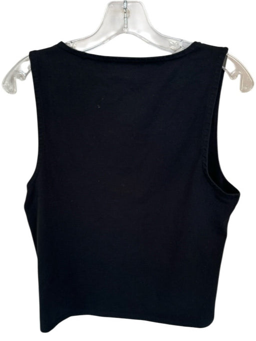 J Crew Size L Black Cotton Blend V Neck Sleeveless Top Black / L