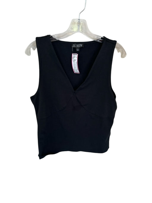 J Crew Size L Black Cotton Blend V Neck Sleeveless Top Black / L