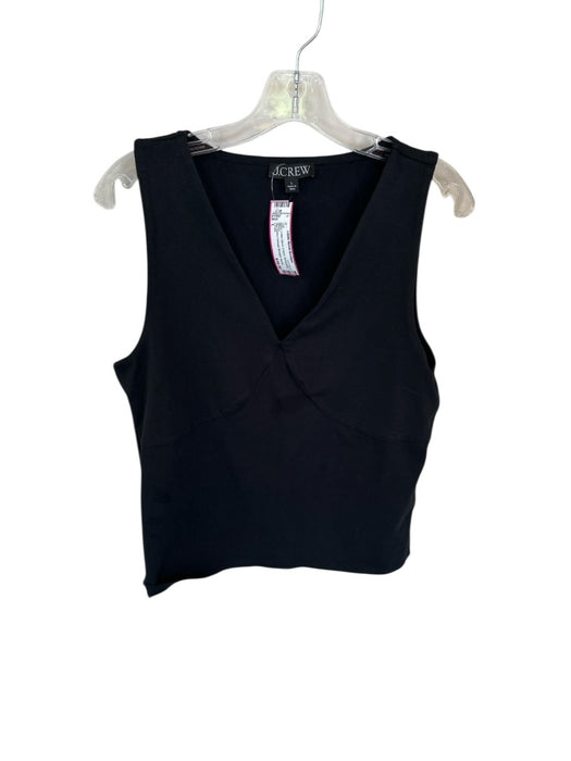 J Crew Size L Black Cotton Blend V Neck Sleeveless Top Black / L