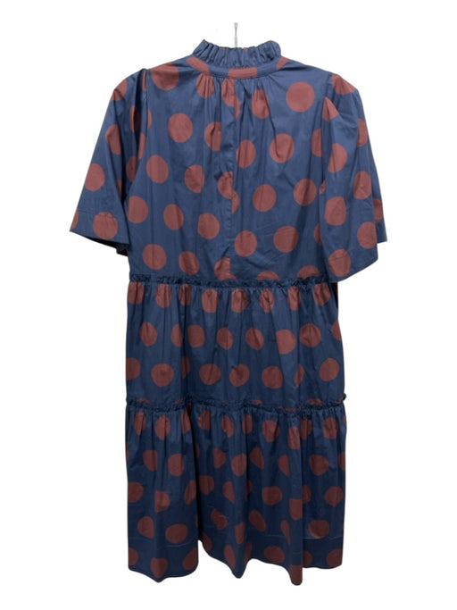 Sea New York Size 4 Navy & Brown Cotton & Spandex Short Sleeve Circles Dress Navy & Brown / 4