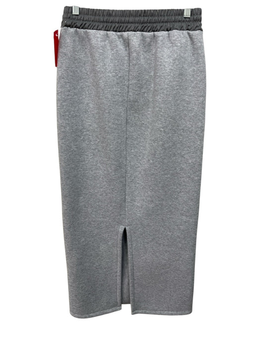 B-YU Size Small Gray Cotton Blend Drawstring Fleece Below the Knee Skirt Gray / Small