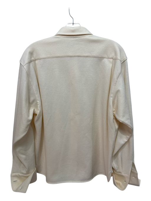 Max Mara Size Est S Ivory White Long Sleeve Solid Button Up & Collar Top Ivory White / Est S
