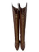 Loeffler Randall Shoe Size Est 7 Brown Leather Solid Rouded Almond Toe Boots Brown / Est 7