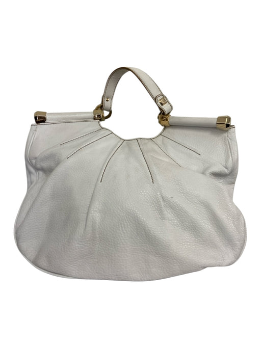 Temperley White Pebbled Leather Gold hardware Magnetic Close Bag White / M