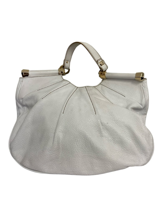 Temperley White Pebbled Leather Gold hardware Magnetic Close Bag White / M