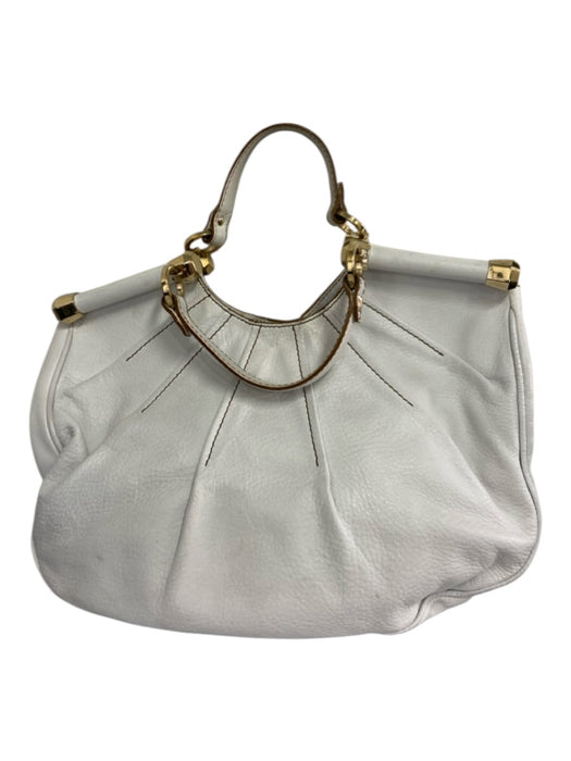 Temperley White Pebbled Leather Gold hardware Magnetic Close Bag White / M