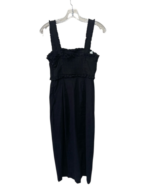 Anthropologie Size XS Black Viscose & Linen Button Up Sleeveless Maxi Dress Black / XS