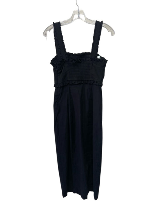 Anthropologie Size XS Black Viscose & Linen Button Up Sleeveless Maxi Dress Black / XS