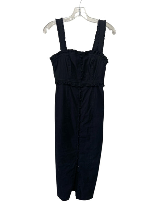 Anthropologie Size XS Black Viscose & Linen Button Up Sleeveless Maxi Dress Black / XS