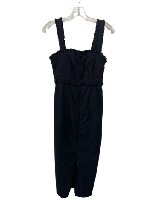 Anthropologie Size XS Black Viscose & Linen Button Up Sleeveless Maxi Dress Black / XS