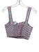 Derek Lam 10 Crosby Size S Blue & Red Cotton Stripe Sleeveless Crop Top Blue & Red / S