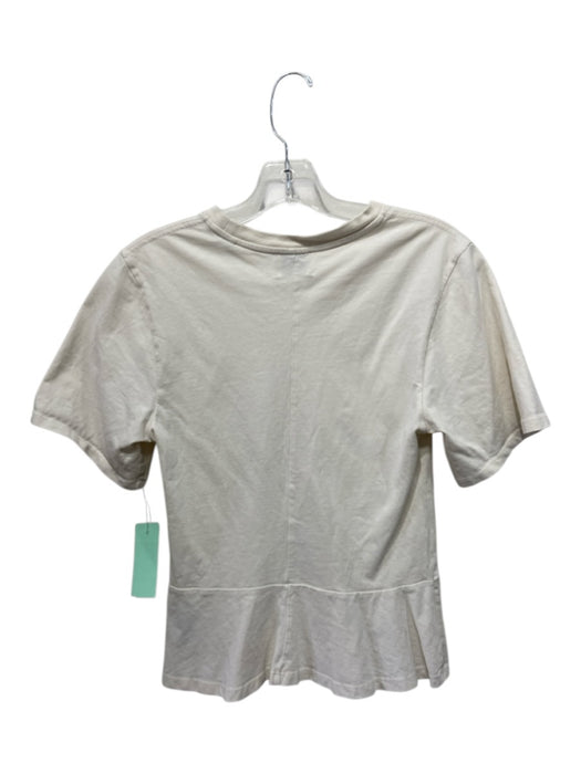Isabel Marant Size S White Cotton Short Sleeve T Shirt Gathered Detail Top White / S