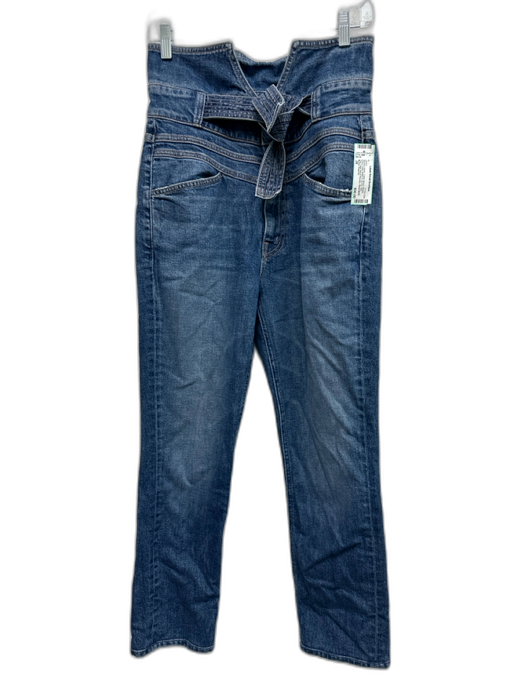 Mother Superior Size 28 Medium Wash Cotton Blend Denim Waist Detail Slim Jeans Medium Wash / 28