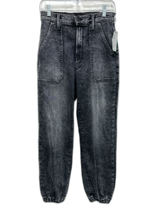 Mother Size 26 Charcoal Black Cotton Blend Denim Patch Pocket High Waist Jeans Charcoal Black / 26