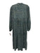 Oliphant Size XS Blue, Green, Pink Cotton Long Sleeve Wavy Midi Dress Blue, Green, Pink / XS