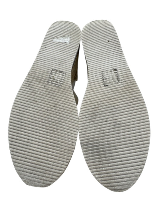 SeeByChloe Shoe Size 38 White, Silver, Brown Leather Raffia Stud Detail Wedges White, Silver, Brown / 38
