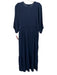 Michael Stars Size Small Navy Blue Cotton V Neck Long Sleeve Textured Maxi Dress Navy Blue / Small