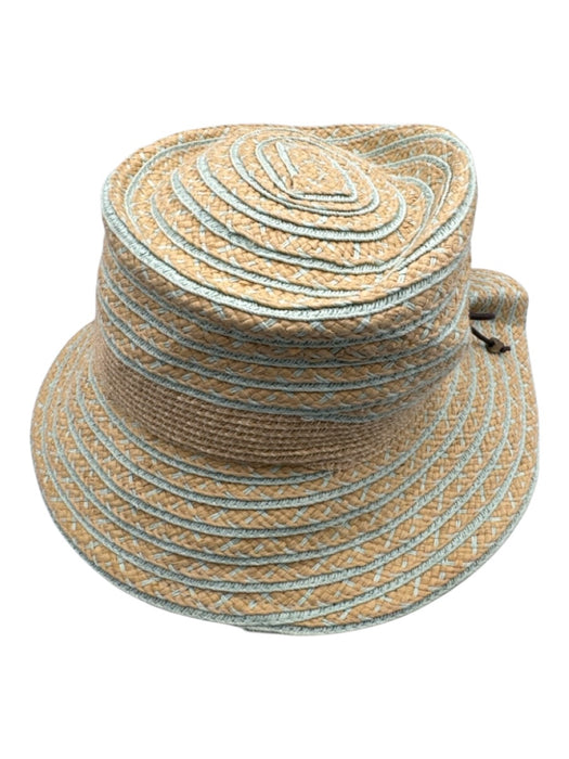 Cappelli Beige & Green Paper Bow detail Woven Hat Beige & Green / One Size