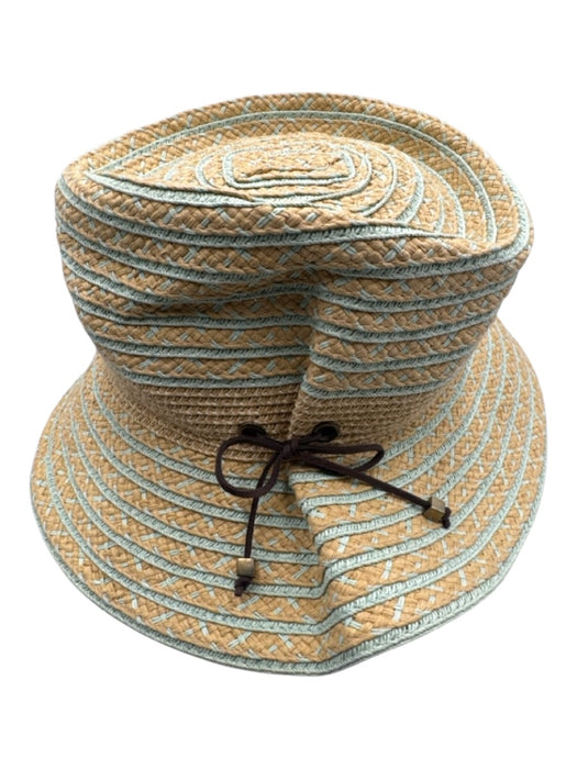 Cappelli Beige & Green Paper Bow detail Woven Hat Beige & Green / One Size