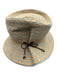 Cappelli Beige & Green Paper Bow detail Woven Hat Beige & Green / One Size
