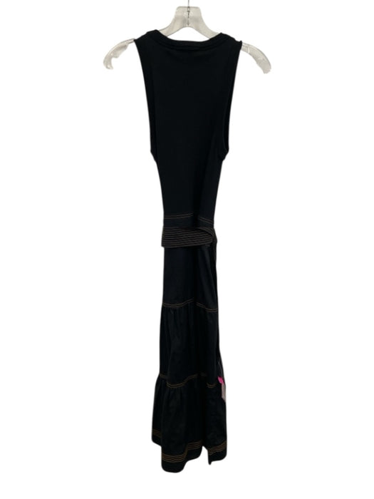 Veronica Beard Jeans Size M Black Pima Cotton Blend Sleeveless Ribbed Knit Dress Black / M
