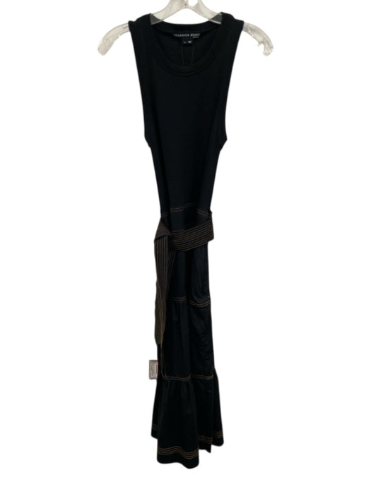 Veronica Beard Jeans Size M Black Pima Cotton Blend Sleeveless Ribbed Knit Dress Black / M