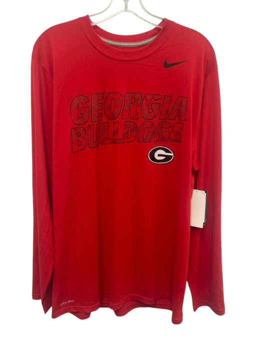 Nike NWT Size L Red Synthetic UGA Athletic T Shirt Men's Long Sleeve Shirt Red / L