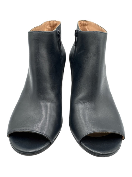 Maison Margiela Shoe Size 38.5 Navy Leather open toe Zip Close Block Heel Boots Navy / 38.5