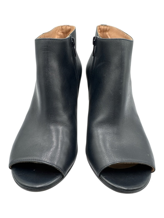 Maison Margiela Shoe Size 38.5 Navy Leather open toe Zip Close Block Heel Boots Navy / 38.5