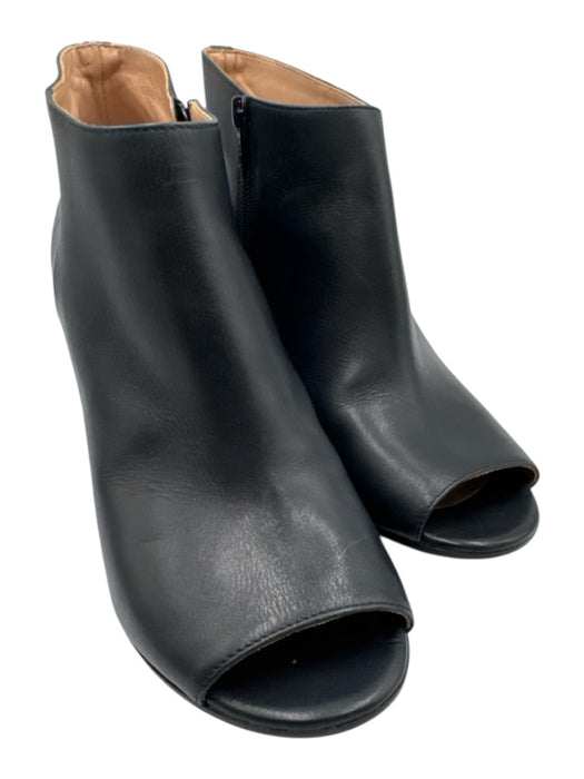 Maison Margiela Shoe Size 38.5 Navy Leather open toe Zip Close Block Heel Boots Navy / 38.5