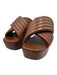 Mercedes Castillo Shoe Size 8 Brown Leather open toe Platform Block Heel Sandals Brown / 8