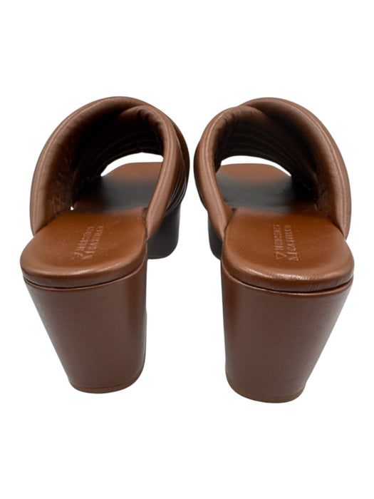 Mercedes Castillo Shoe Size 8 Brown Leather open toe Platform Block Heel Sandals Brown / 8
