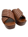 Mercedes Castillo Shoe Size 8 Brown Leather open toe Platform Block Heel Sandals Brown / 8