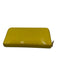 Yves Saint Laurent Yellow Patent Leather Zip Close Logo Wallets Yellow