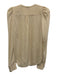 Theory Size S Beige Silk Button Down Collarless Long Sleeve Top Beige / S