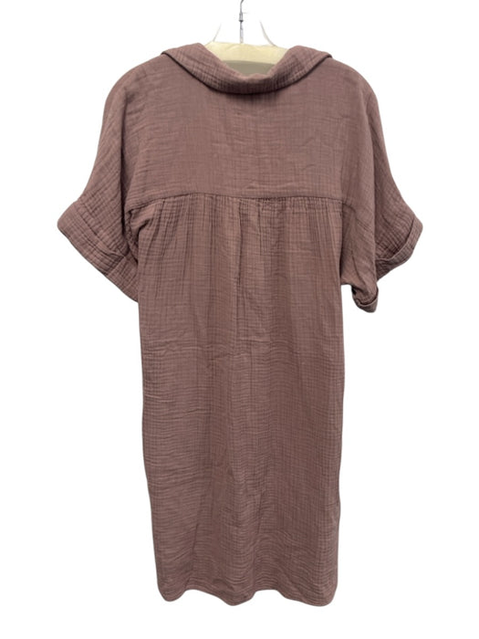 Sundays Size M Dusty Purple Cotton Gauze Short Sleeve V Neck Knee length Dress Dusty Purple / M