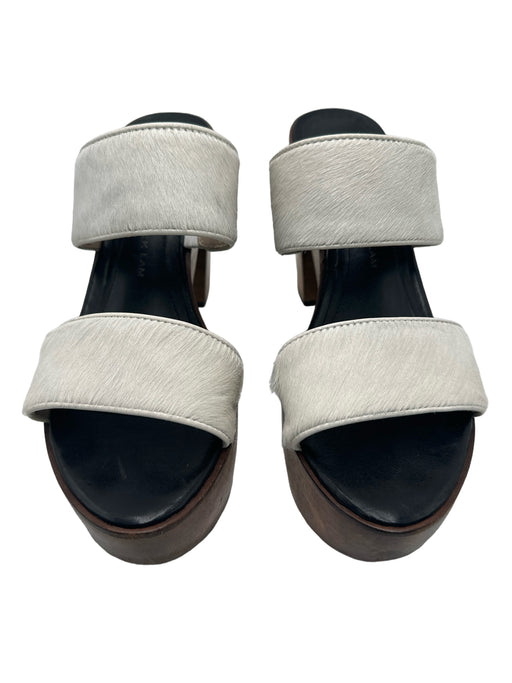 Derek Lam 10 Crosby Shoe Size 7.5 White, Brown, Black Cowhide Ponyhair Sandals White, Brown, Black / 7.5