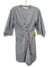 Tibi Size 6 White & Blue Cotton Striped Surplice Button Front 1/2 sleeve Dress White & Blue / 6
