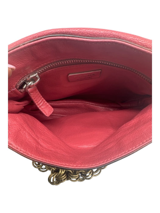 Prada Pink, Tan, Brown Leather Snake Skin Chain Strap Tassle Detail Bag Pink, Tan, Brown / XS